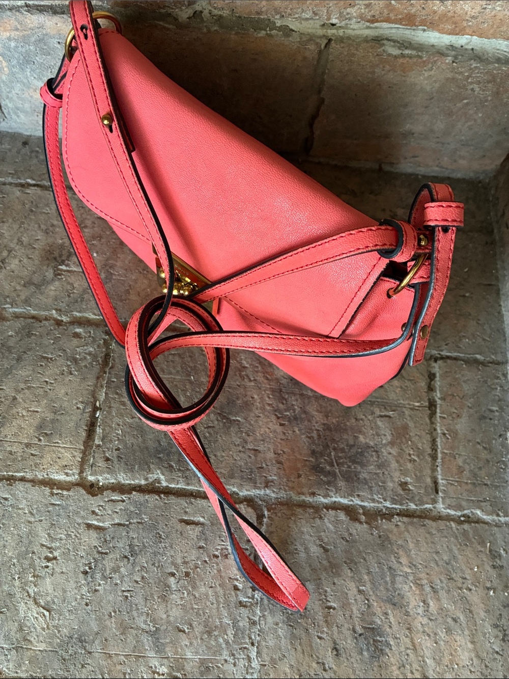 Chloe Elsie Leather two way Shoulder Bag Coral Pink Supple Leather - Picture 4 of 17